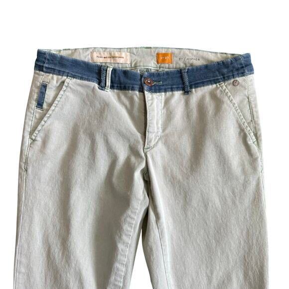 Anthropologie Pilcro & The Letterpress Hyphen Mint Blue Lace Leg Pants sz 27P - Picture 6 of 8